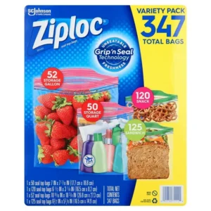 Ziploc Variety Pack Storage Bags, Various Sizes, 347 Ct