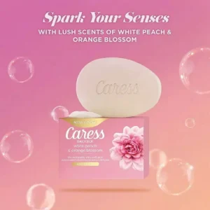 Caress Daily Silk Bar Soap, White Peach & Orange Blossom, 3.75 oz (16 Pack)