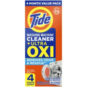 Tide Washing Machine Cleaner with Oxi Powder, Odor Eliminator and Washer Residue Remover, 4 Count