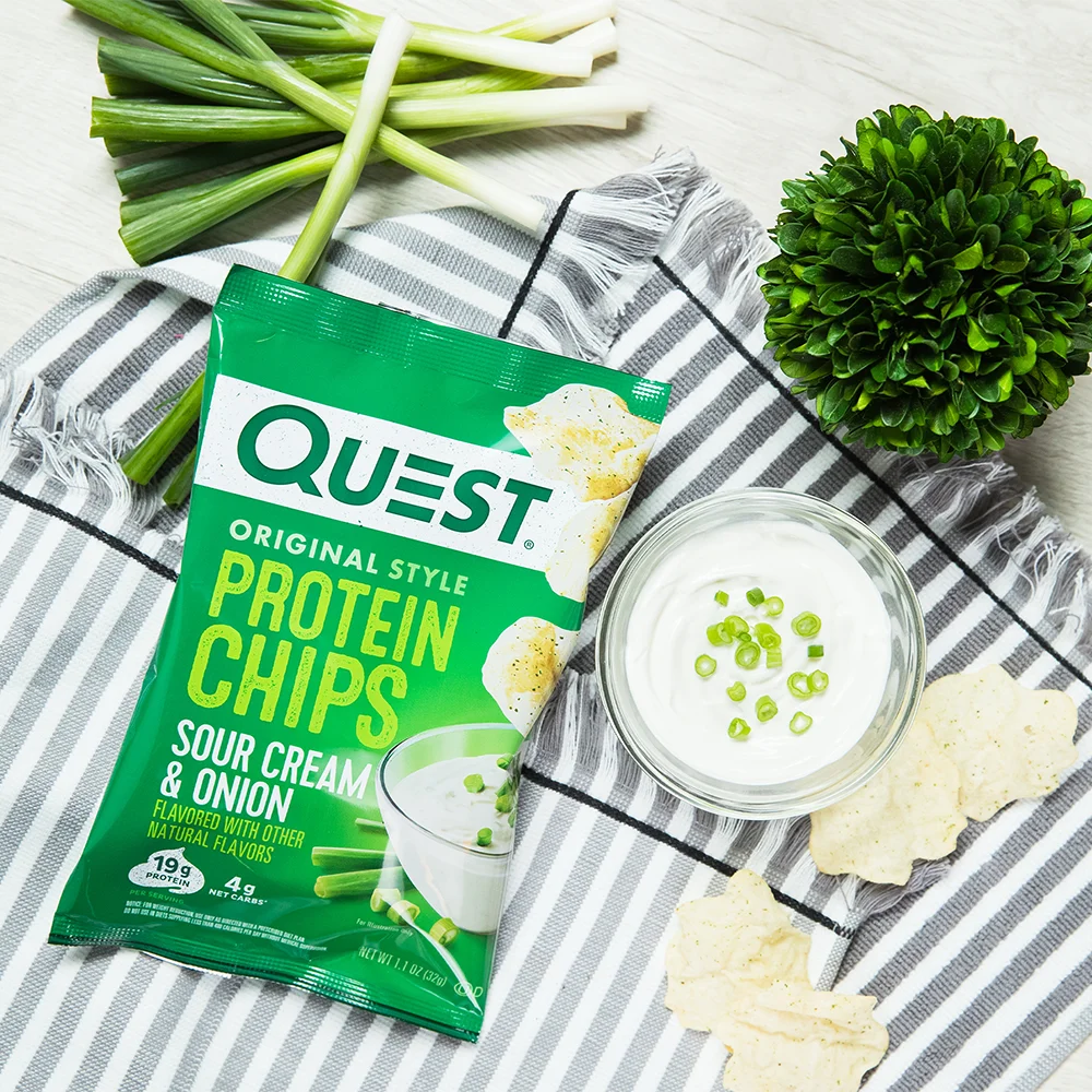Quest Protein Chips, Sour Cream & Onion, 19g of Protein, Baked, Gluten Free, 1.1 oz Bag - Image 6