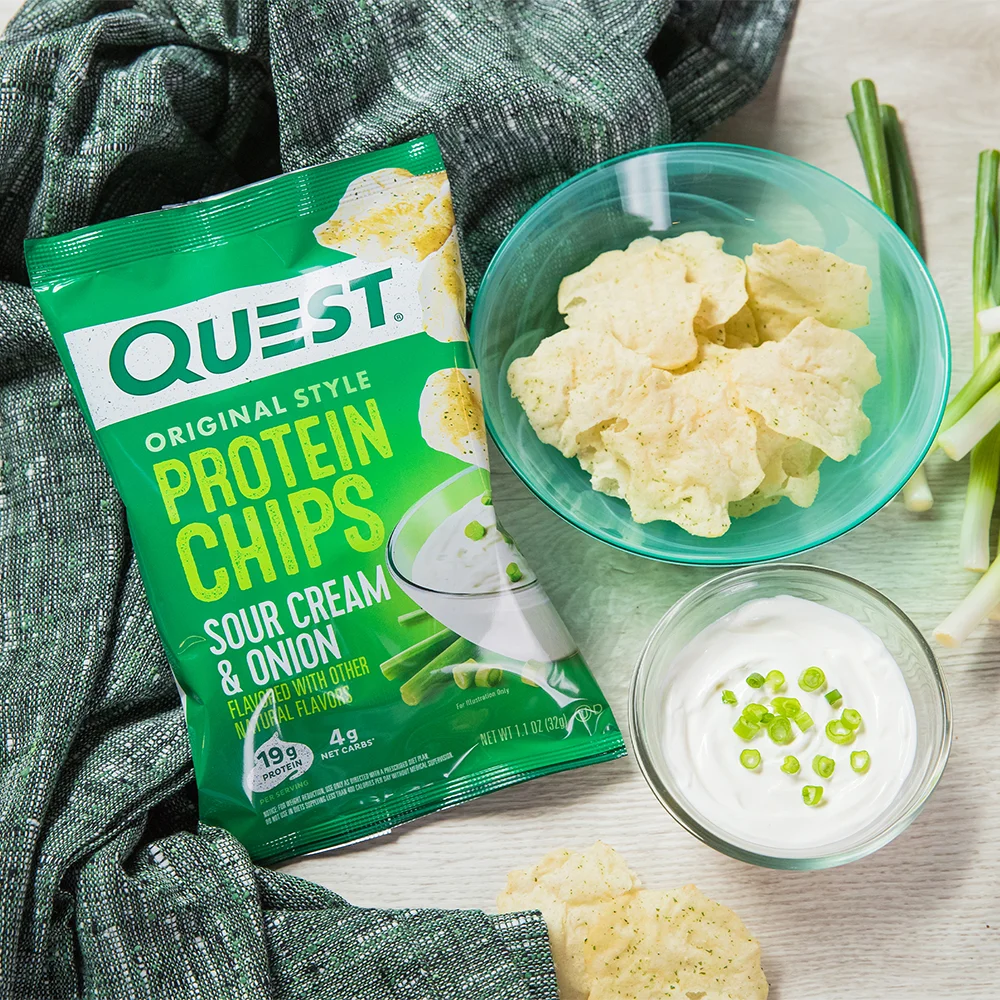Quest Protein Chips, Sour Cream & Onion, 19g of Protein, Baked, Gluten Free, 1.1 oz Bag - Image 4