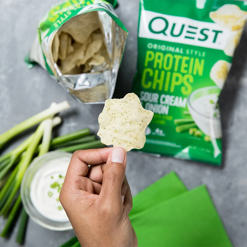 Quest Protein Chips, Sour Cream & Onion, 19g of Protein, Baked, Gluten Free, 1.1 oz Bag - Image 7
