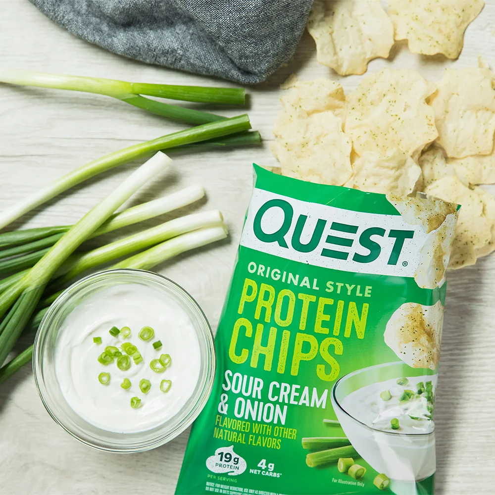 Quest Protein Chips, Sour Cream & Onion, 19g of Protein, Baked, Gluten Free, 1.1 oz Bag - Image 5